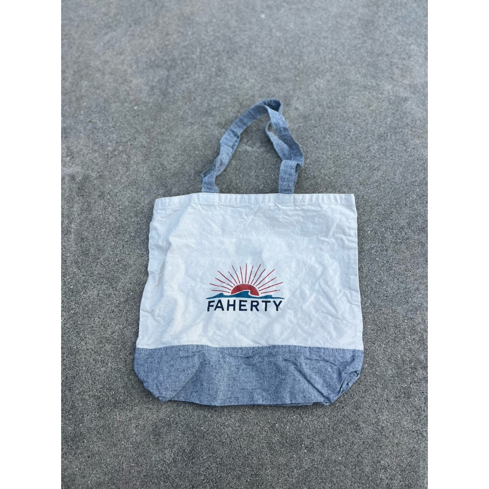 Faherty Women's Canvas Tote Bag Small Sized 14.5x16 Shoulder Strap Cotton